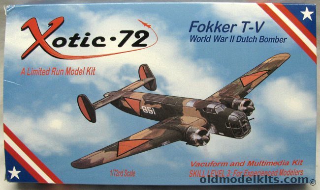 AV USK 1/72 Fokker T-V Dutch WWII Bomber, AU2021 plastic model kit